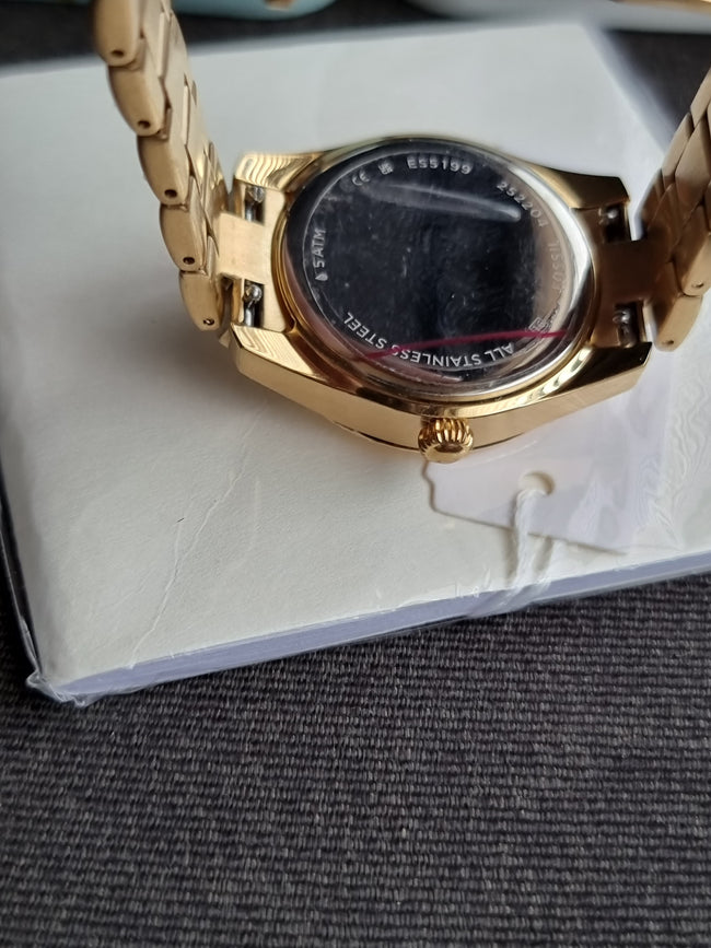 Fossil Scarlette Three-Hand Day-Date Gold-Tone Stainless Steel Watch ES5199 Main Image