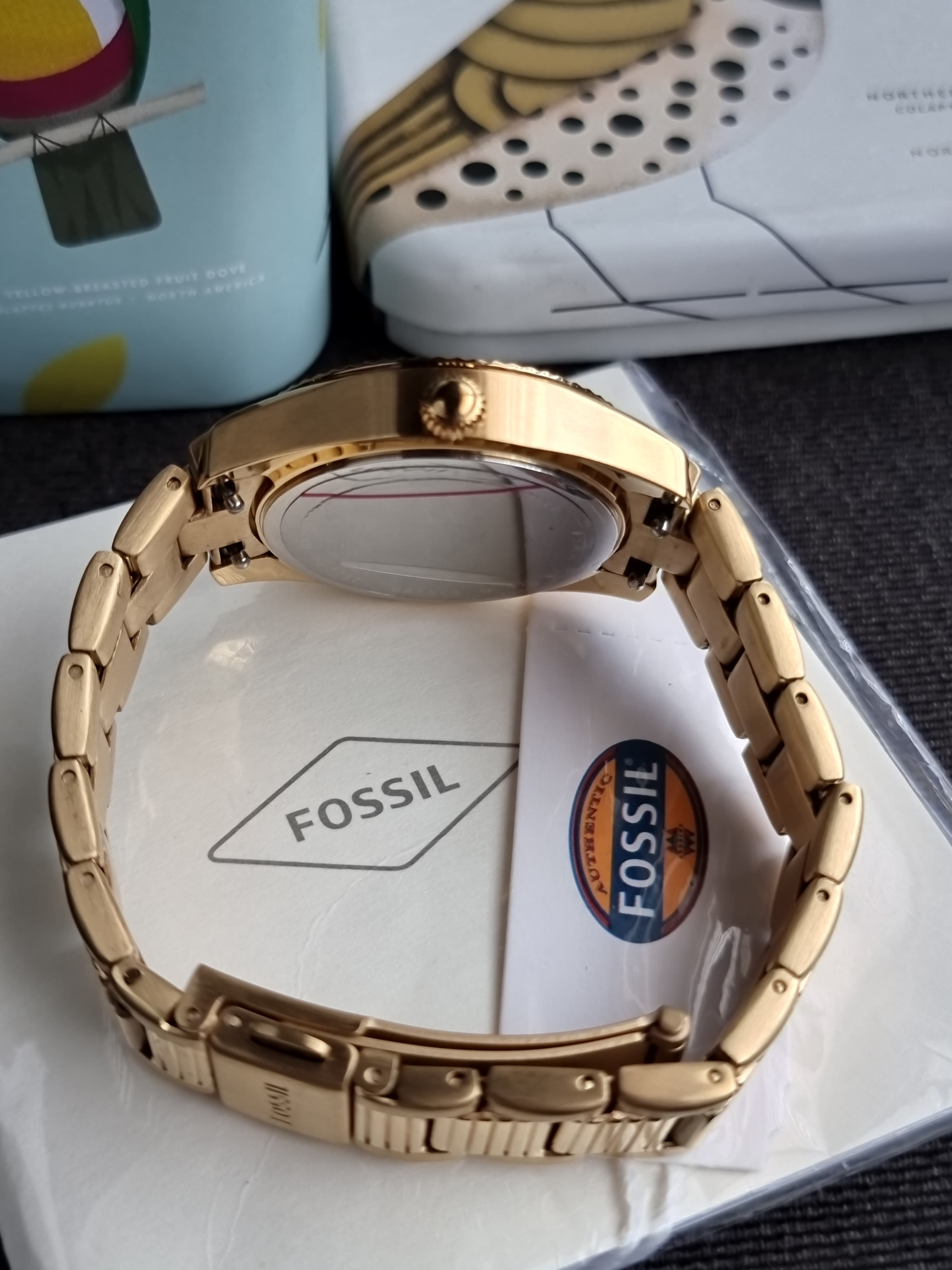 Fossil Scarlette Three-Hand Day-Date Gold-Tone Stainless Steel Watch ES5199