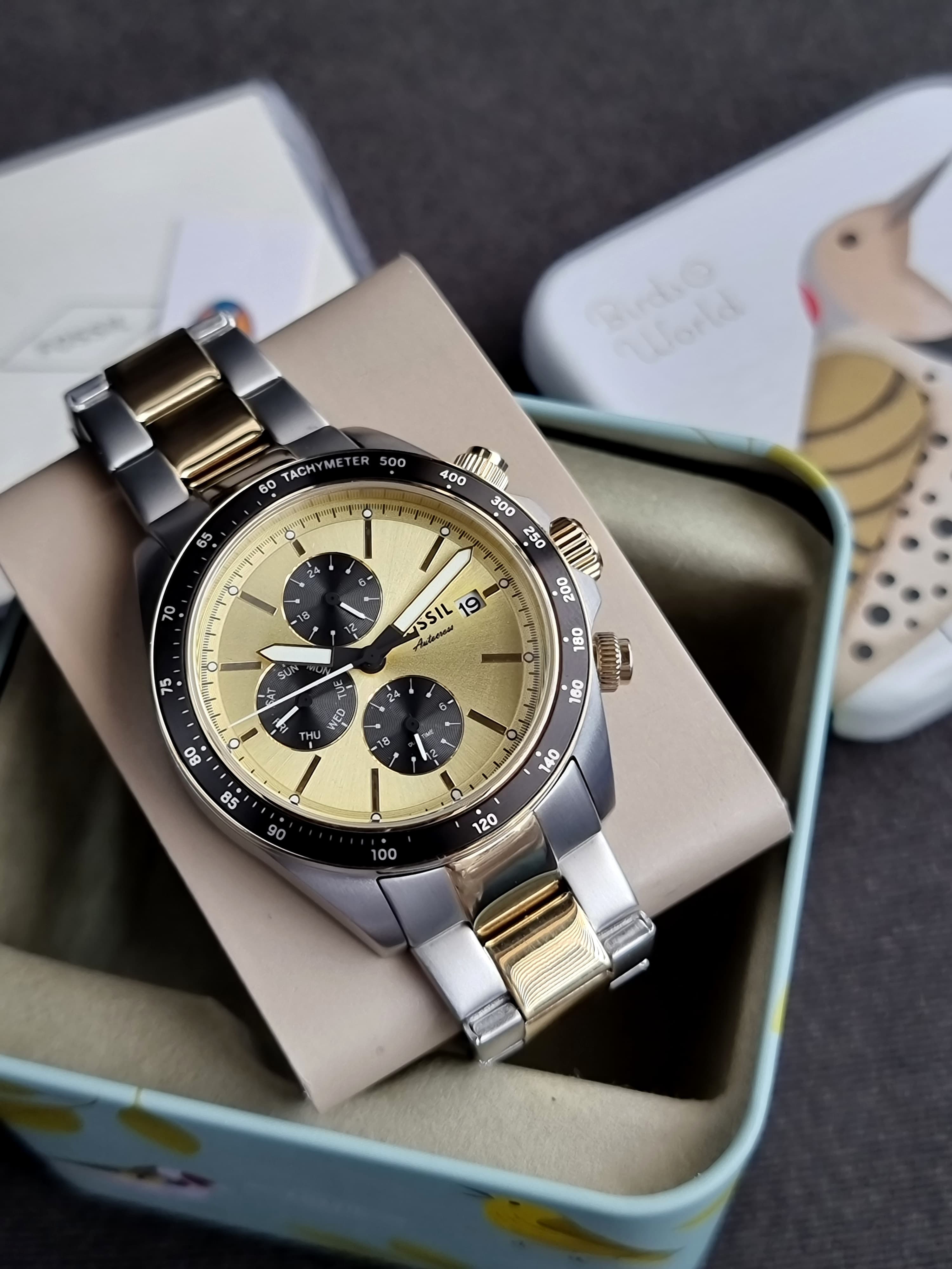 Fossil Autocross Multifunction Two-Tone Stainless Steel Watch Bq2876