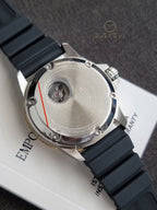 Emporio Armani Men’s Automatic Black Silicone Strap Red Dial 43mm Watch AR60070
