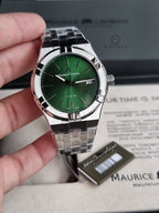 Maurice Lacroix Aikon Silver Stainless Steel Green Dial Quartz Watch for Gents - AI1108-SS002-630-1