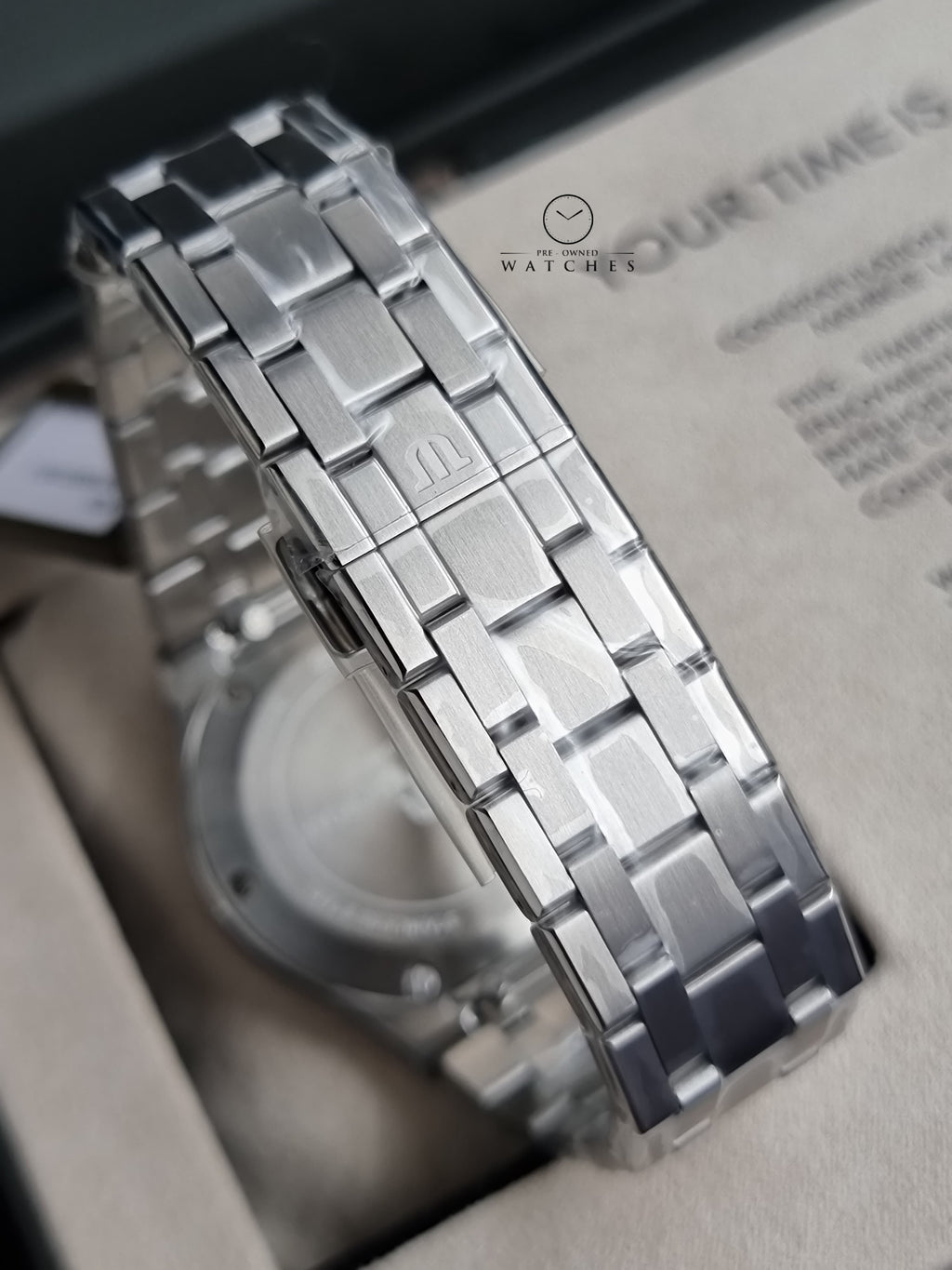 Maurice Lacroix Aikon Silver Stainless Steel Green Dial Quartz Watch for Gents - AI1108-SS002-630-1