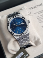 Maurice Lacroix Aikon Silver Stainless Steel Blue Dial Quartz Watch for Gents - AI1108-SS002-430-1