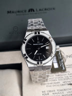 Maurice Lacroix Aikon Silver Stainless Steel Black Dial Quartz Watch for Gents - AI1108-SS002-330-1