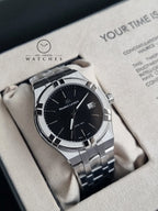 Maurice Lacroix Aikon Silver Stainless Steel Black Dial Quartz Watch for Gents - AI1108-SS002-330-1