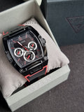 Guess Men’s Quartz Black Silicone & Leather Strap Black Dial 43mm Watch GW0202G7