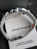 EMPORIO ARMANI Classic Black Dial Silver Stainless Steel Chronograph Watch For Gents - AR1853