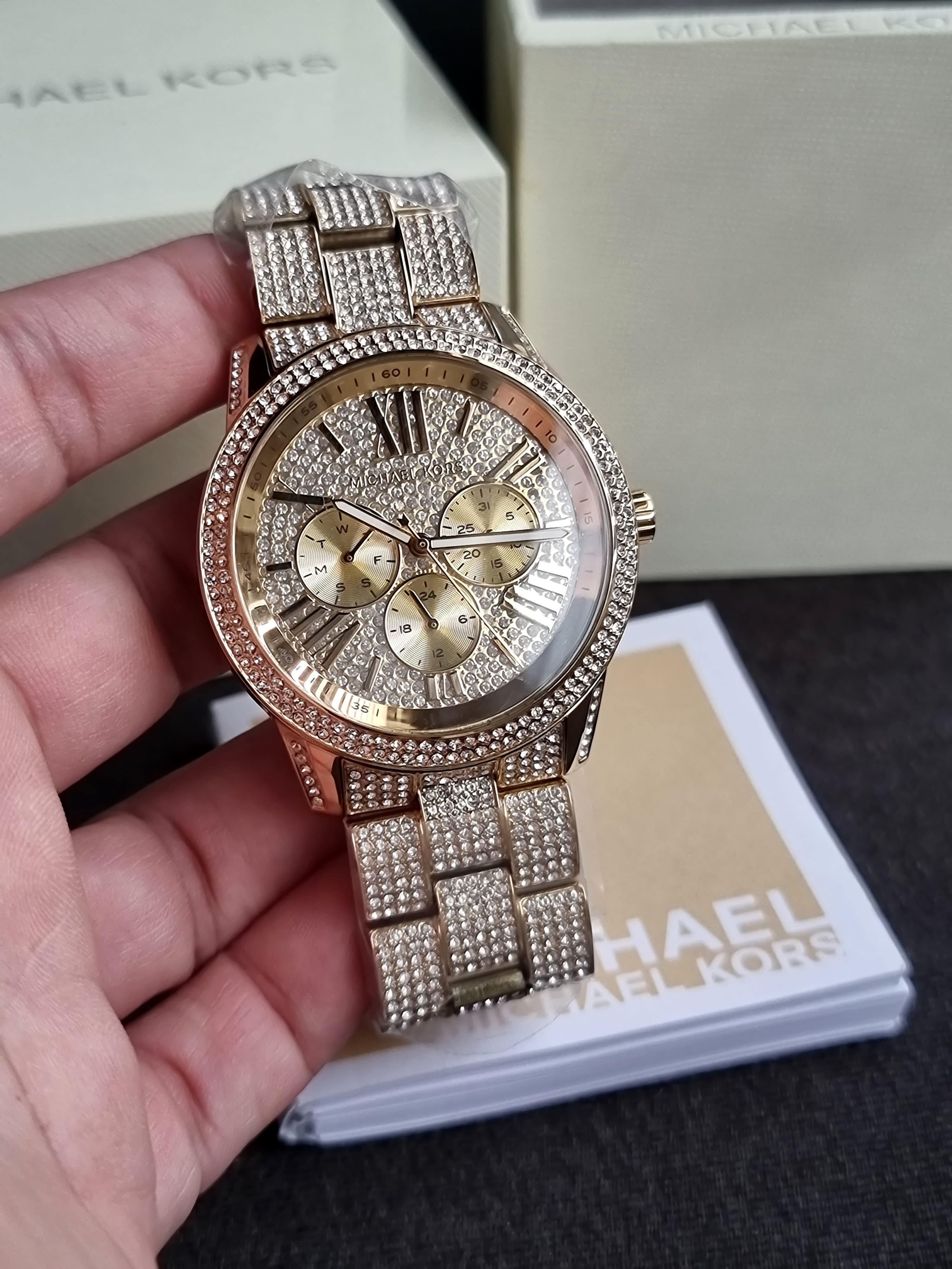 Michael Kors MK6789 Bradshaw Gold Tone Stainless Steel Pave Glitz