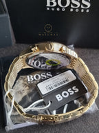 Hugo Boss Men’s Quartz Gold Stainless Steel Grey Dial 45mm Watch 1514051