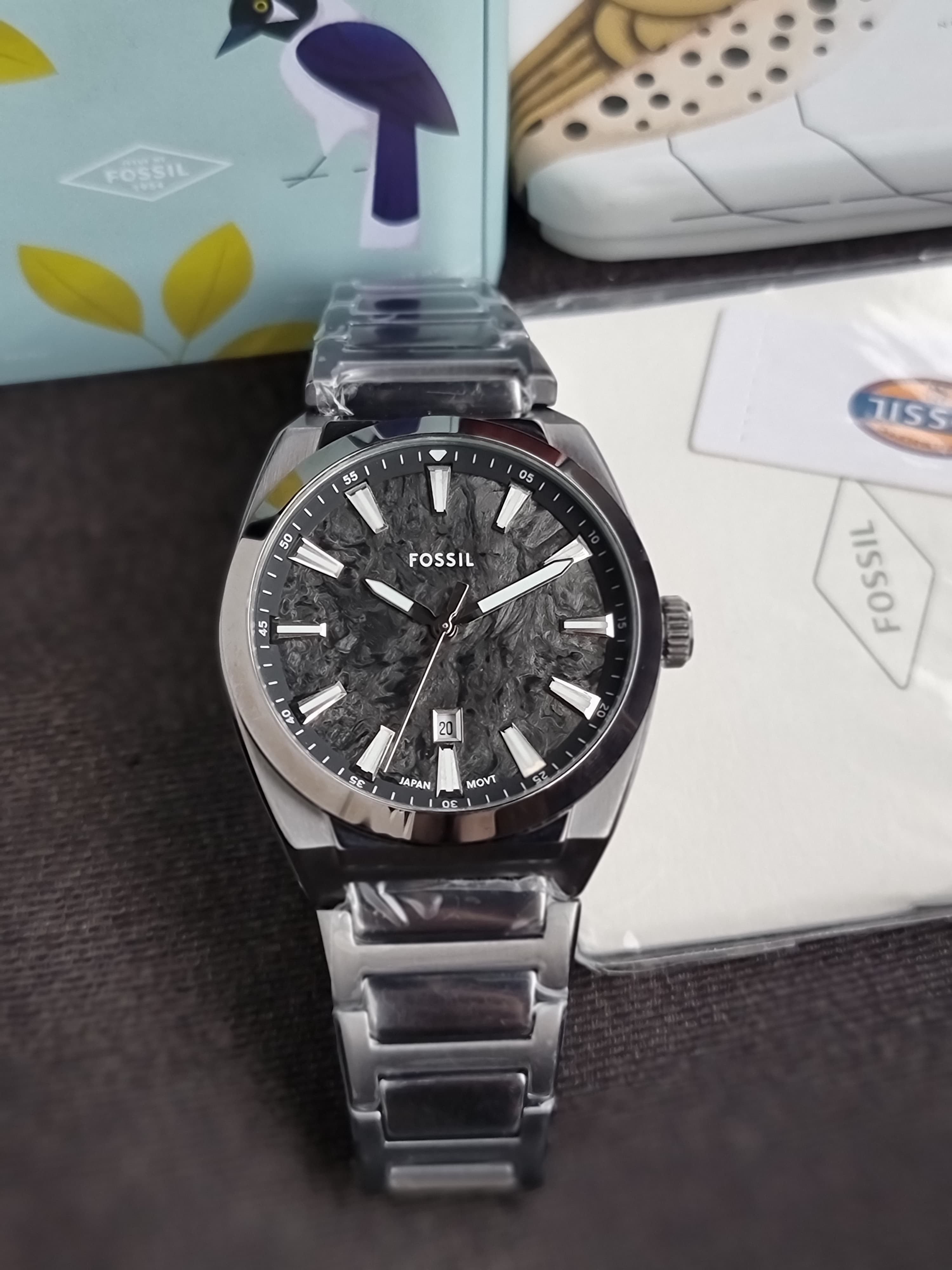 Fossil Everett Three-Hand Date Stainless Steel Watch FS6075