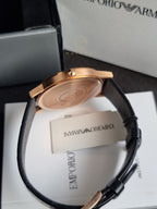 Emporio Armani Unisex Quartz Leather Strap White Dial 41mm Watch AR80015