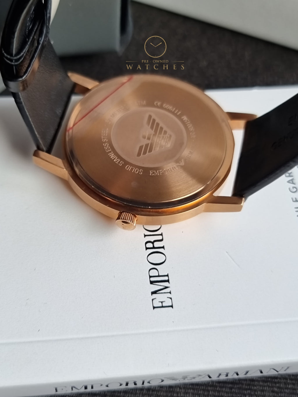 Emporio Armani Unisex Quartz Leather Strap White Dial 41mm Watch AR80015