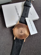 Emporio Armani Unisex Quartz Leather Strap White Dial 41mm Watch AR80015