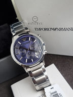 Emporio Armani Men’s Chronograph Quartz Stainless Steel Blue Dial 41mm Watch AR2448