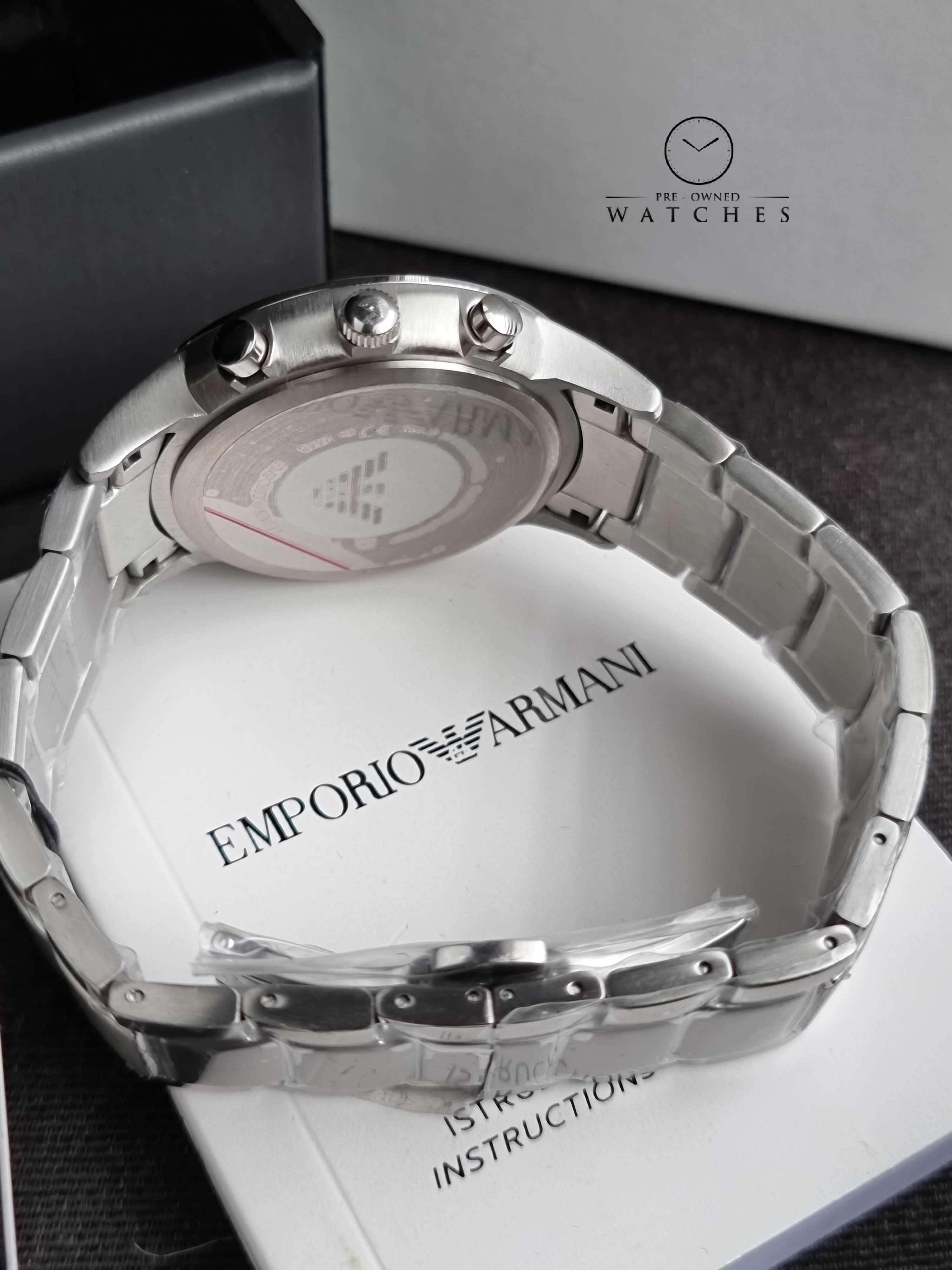 Emporio Armani Men’s Chronograph Quartz Stainless Steel Blue Dial 41mm Watch AR2448
