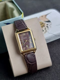 Fossil Raquel Three-Hand Date Brown Croco LiteHide™ Leather Watch Es5367