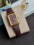 Fossil Raquel Three-Hand Date Brown Croco LiteHide™ Leather Watch Es5367