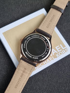 Michael Kors Slim Runway Three-Hand Chocolate Leather Watch Mk7489