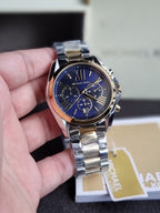 Michael Kors Women’s Chronograph Quartz Stainless Steel Blue Dial 43mm Watch MK5976