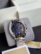 Michael Kors Women’s Chronograph Quartz Stainless Steel Blue Dial 43mm Watch MK5976