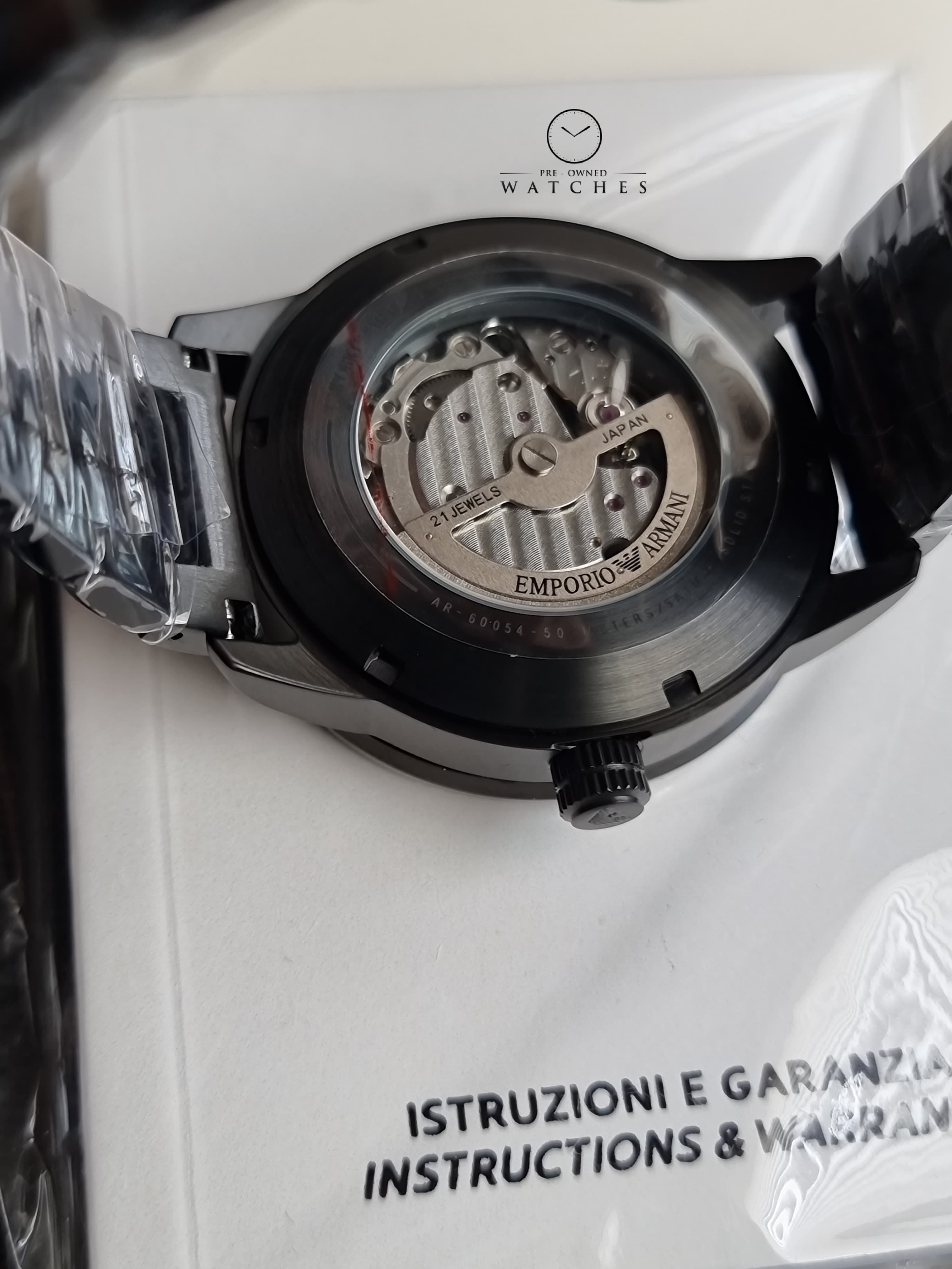 Emporio Armani Emporio Armani Automatic Black Stainless Steel Watch (Model: AR60054) (Model: AR60054)