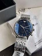 Emporio Armani Men’s Quartz Stainless Steel Blue Dial 43mm Watch AR1648