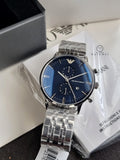 Emporio Armani Men’s Quartz Stainless Steel Blue Dial 43mm Watch AR1648