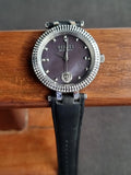 Versus Versace Ladies Watch Black Leather Strap Quartz Watch