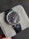 Versus Versace Ladies Watch Black Leather Strap Quartz Watch
