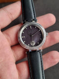 Versus Versace Ladies Watch Black Leather Strap Quartz Watch