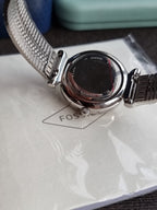 Fossil Carlie Silver Stainless Steel Silver Dial Quartz Watch for Ladies - ES4695