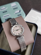 Fossil Carlie Silver Stainless Steel Silver Dial Quartz Watch for Ladies - ES4695