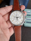 FOSSIL RETRO PILOT SILVER DIAL CHRONOGRAPH BROWN LEATHER MEN'S WATCH FS5809