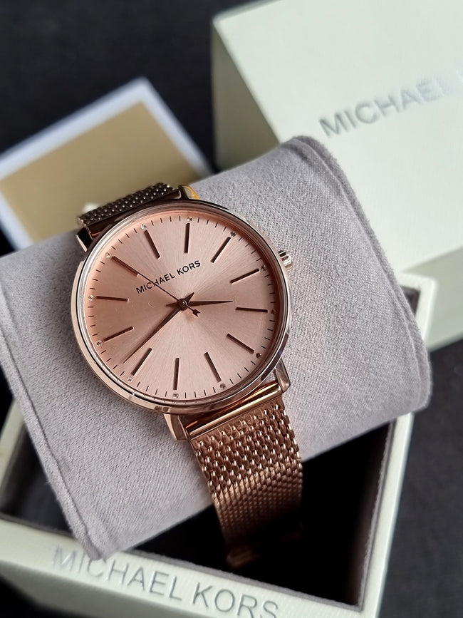 Michael Kors Women’s Quartz Stainless Steel Rose Gold Dial 38mm Watch MK4340 Hover Image