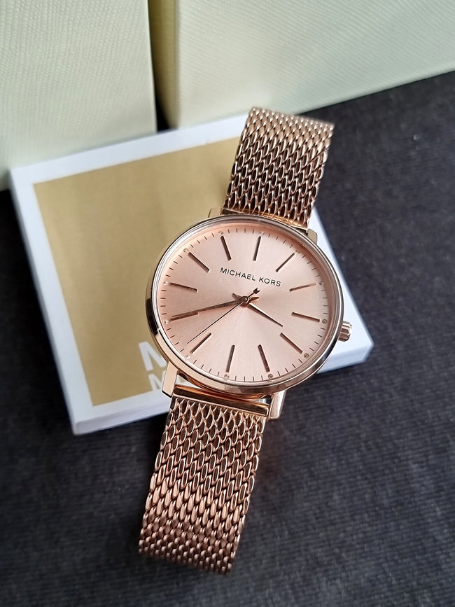 Michael Kors Women’s Quartz Stainless Steel Rose Gold Dial 38mm Watch MK4340 Main Image
