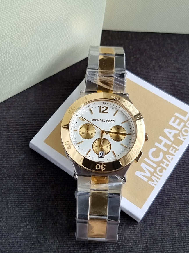 MICHAEL KORS Wyatt Chronograph Silver Dial Two-tone Men's Watch Item No. MK5934 Hover Image