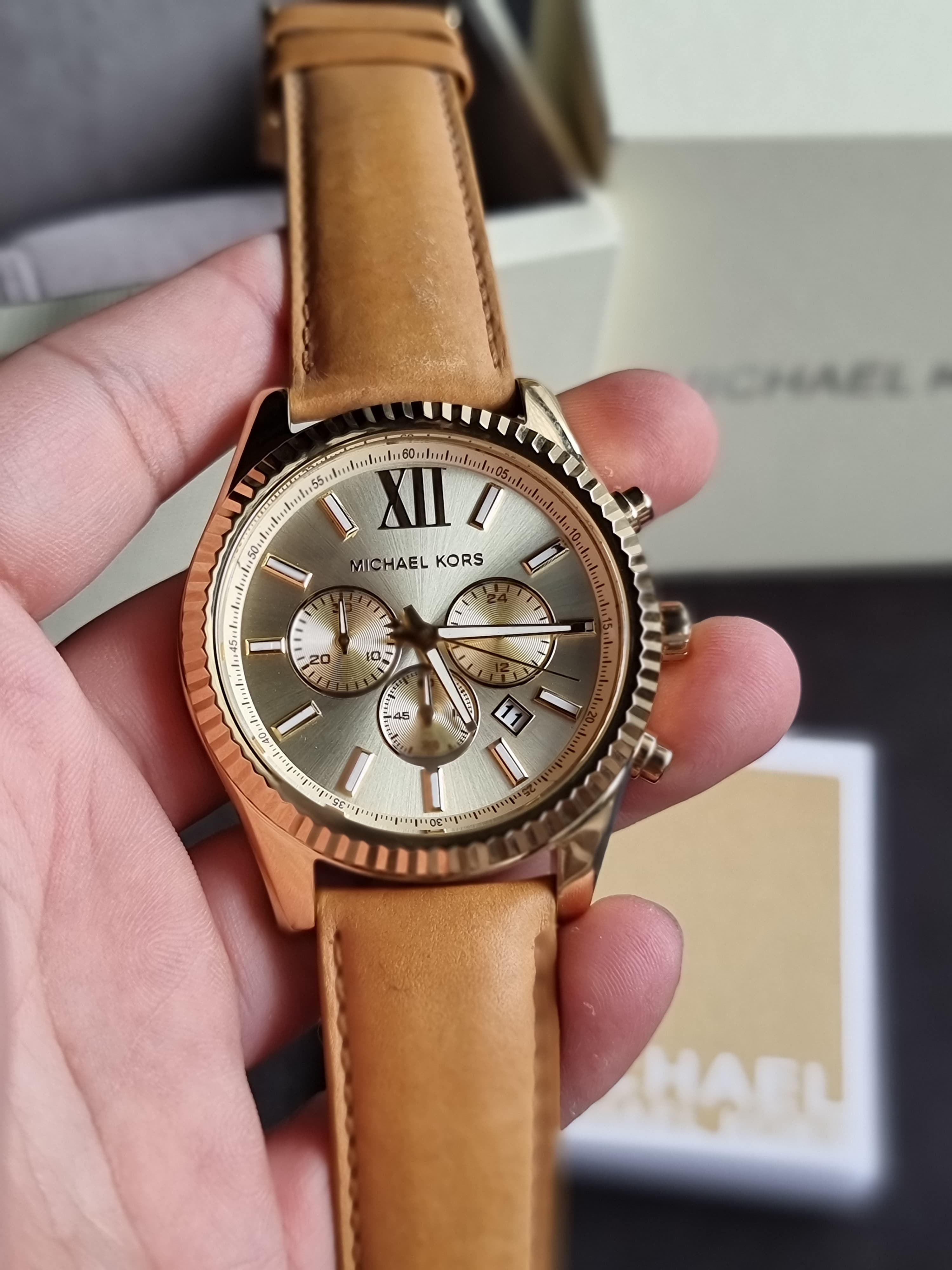 MICHAEL KORS Lexington Chronograph Gold Dial Men