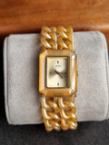 Guess Women's Peach Acrylic Chain Link Wrist Watch