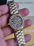 Michael Kors Lennox Watch for Women, Gold Tone Quartz Three Hand Movement MK7394