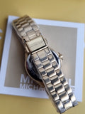 Michael Kors Lennox Watch for Women, Gold Tone Quartz Three Hand Movement MK7394