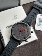 Emporio Armani Men’s Quartz Black Silicone Strap Black Dial 46mm Watch AR11024