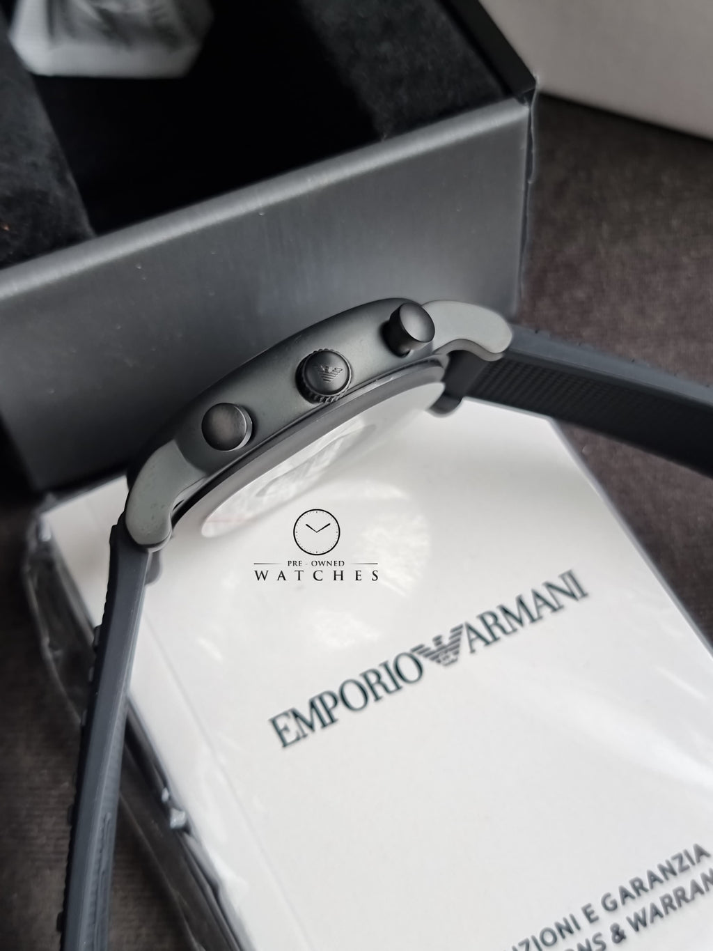 Emporio Armani Men’s Quartz Black Silicone Strap Black Dial 46mm Watch AR11024