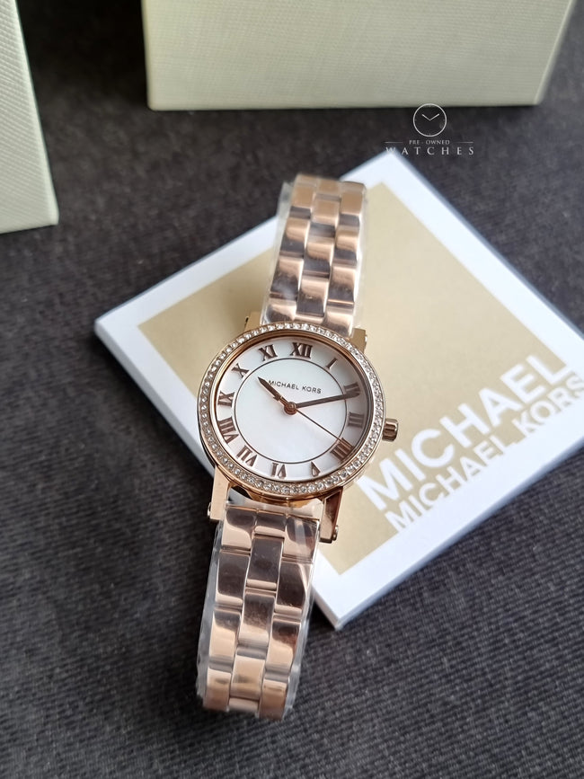 Michael Kors Women's Norie Three-Hand Rose Gold Stainless Steel Watch mk3558 Hover Image