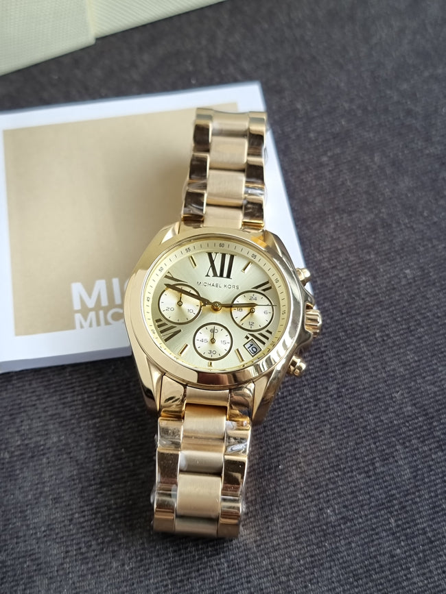 Michael Kors Gold-Tone Mini Bradshaw Watch Mk5798 Hover Image