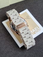 Michael Kors Runway Chronograph Grey Dial Grey Silicone Strap Watch For Women - MK7386