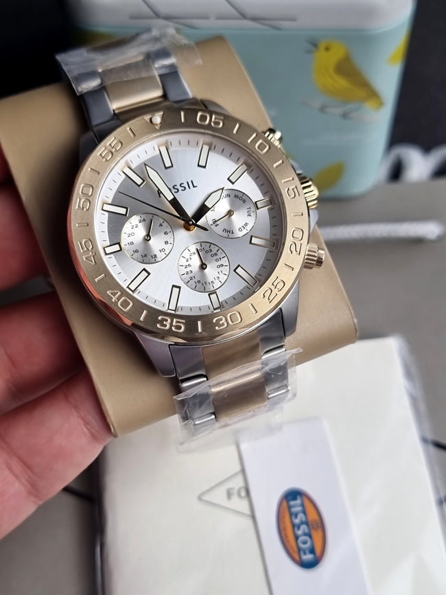 FOSSIL Men Bannon Multifunction Quartz Two-Tone Stainless Steel Watch BQ2707 Hover Image