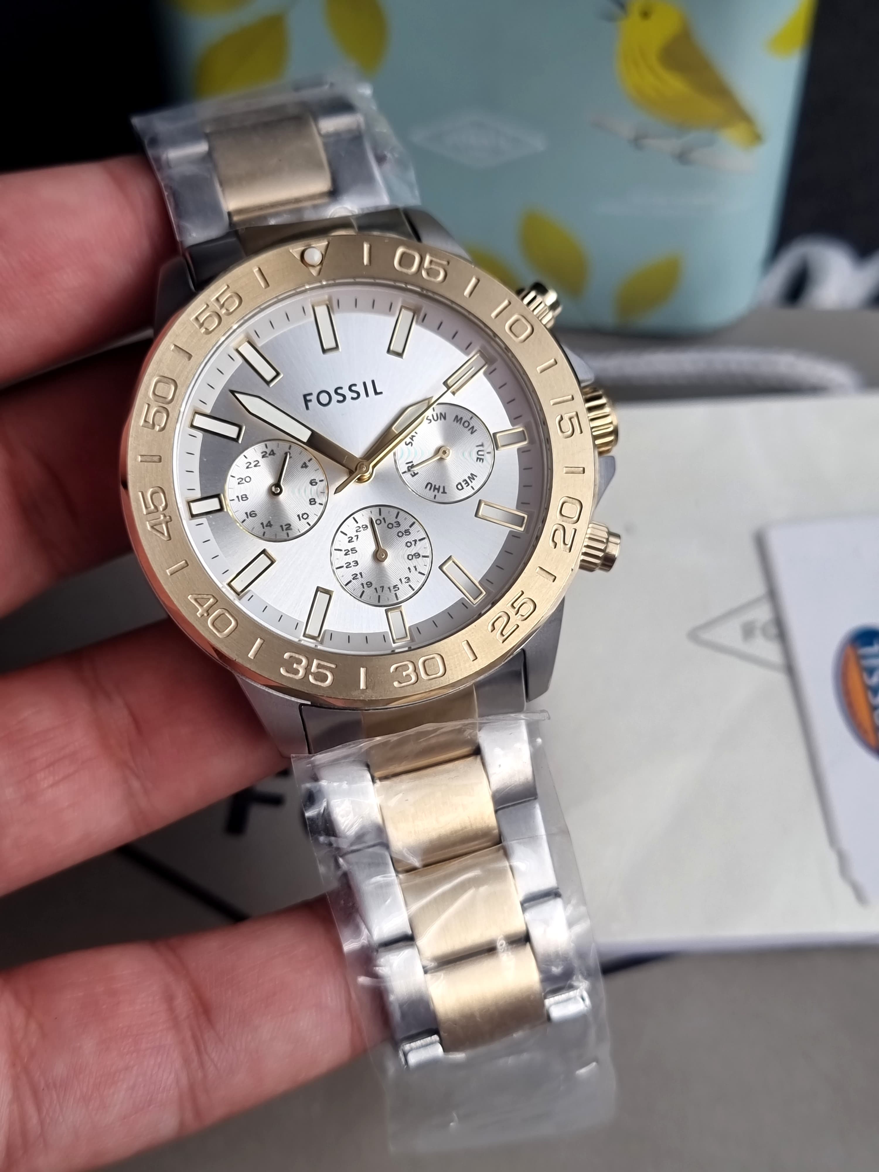 FOSSIL Men Bannon Multifunction Quartz Two-Tone Stainless Steel Watch BQ2707