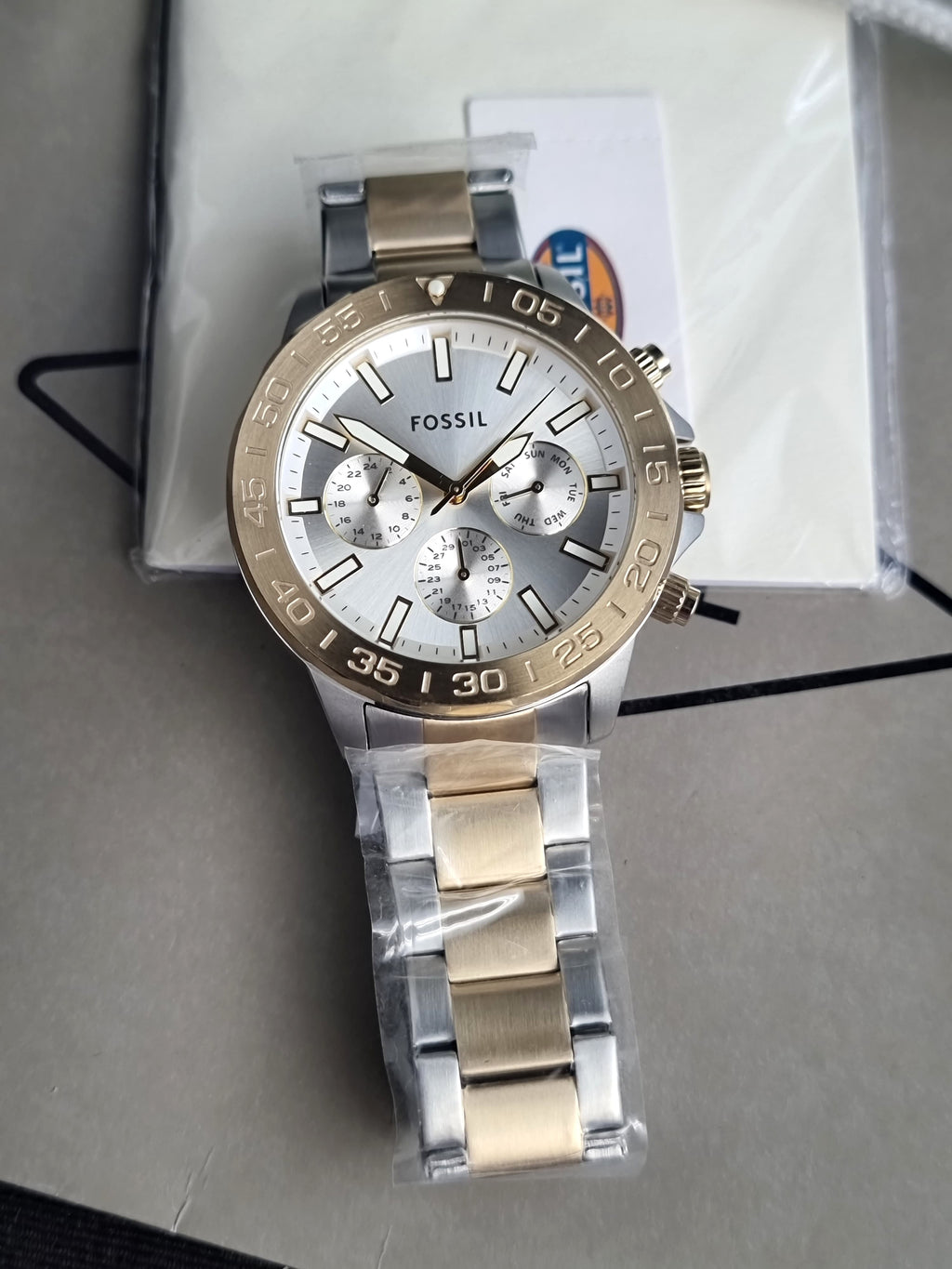 FOSSIL Men Bannon Multifunction Quartz Two-Tone Stainless Steel Watch BQ2707