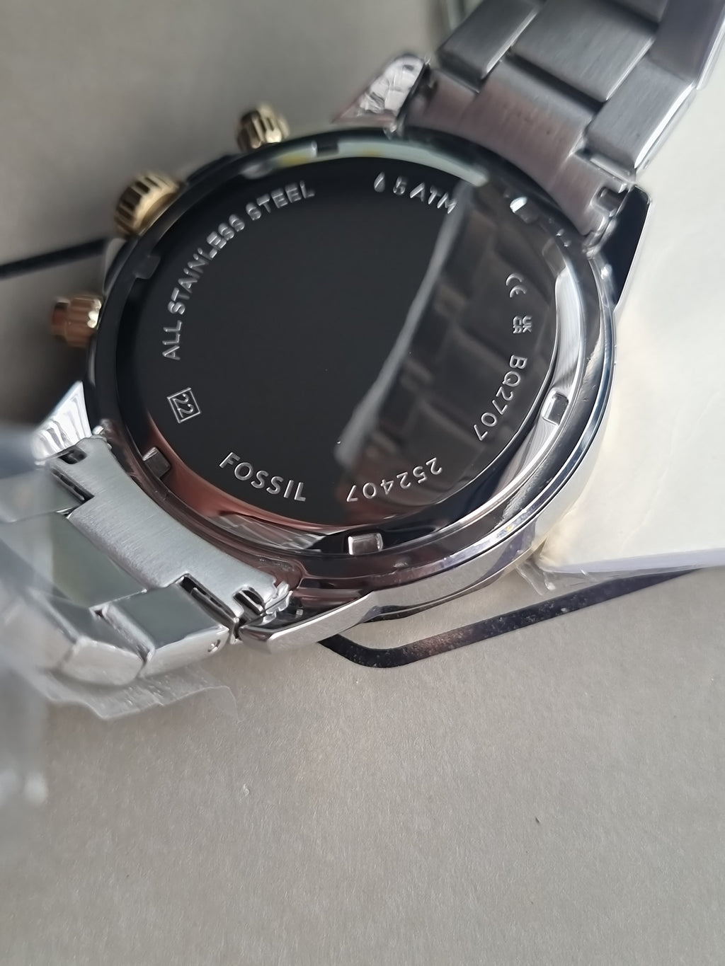 FOSSIL Men Bannon Multifunction Quartz Two-Tone Stainless Steel Watch BQ2707