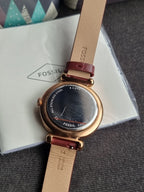 Fossil Tillie Three-Hand Maroon Leather Watch Bq3968